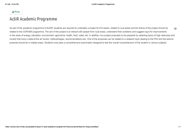 AcSIR Academic Programme | PDF