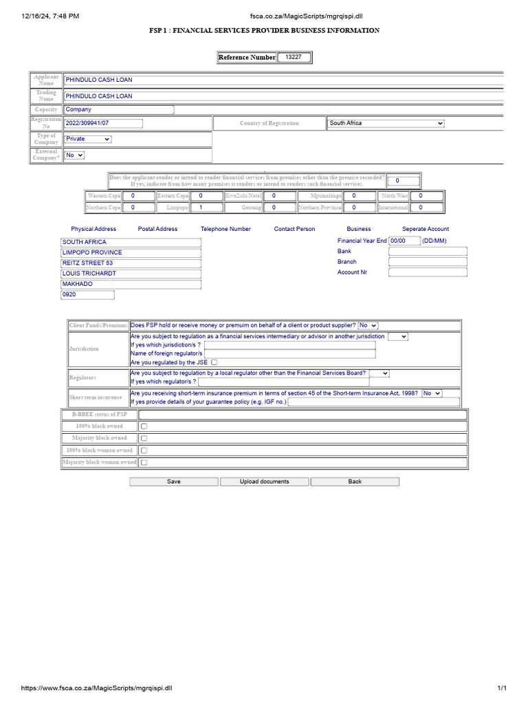 Phindulo Cash Loan Business Info | PDF | Insurance | Financial Services