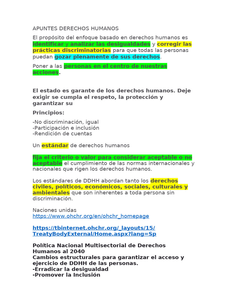 Enfoque de Derechos Humanos y Equidad | PDF