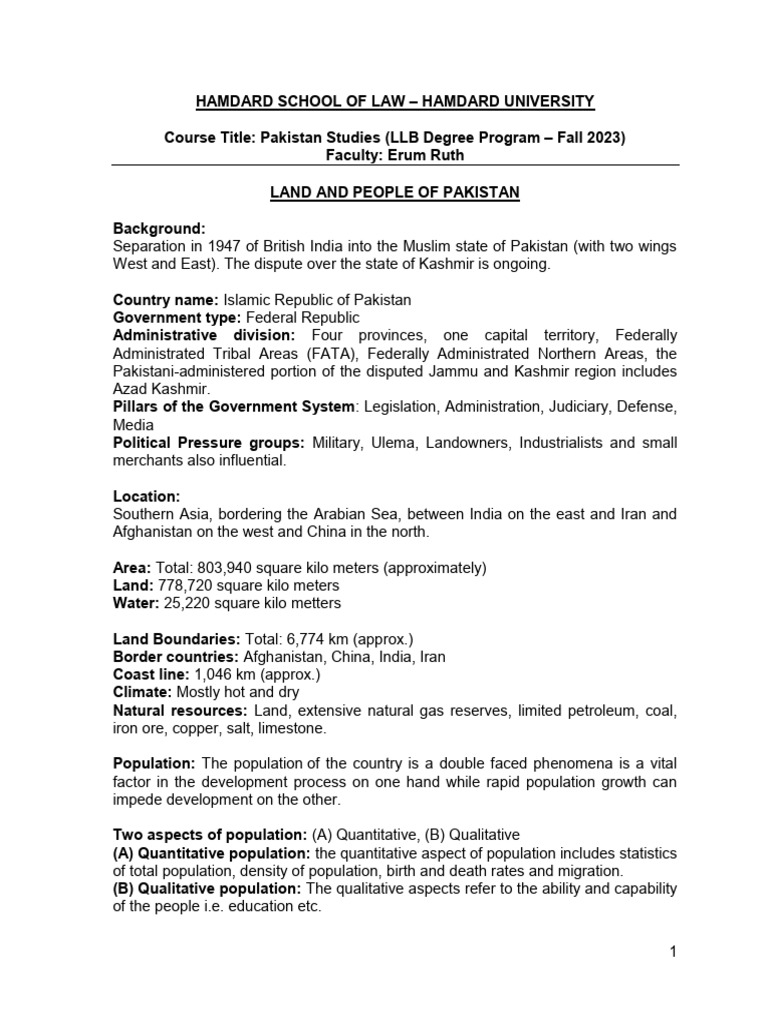 overview-of-pakistan-s-geography-and-demographics-pdf-pakistan