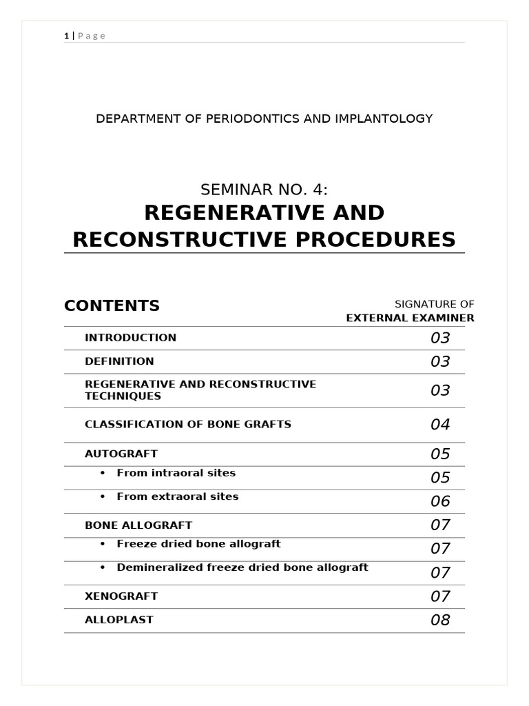 regenerative procedures | PDF | Periodontology | Bone