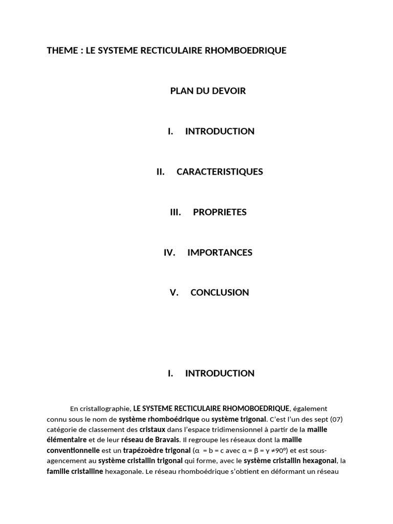 Système Réticulaire Rhomboédrique | PDF | Minéralogie | Matériaux