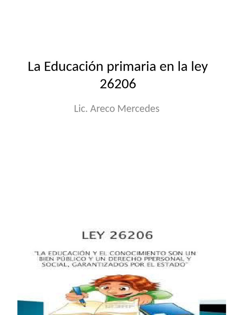La Educación Primaria en La Ley 26206 | PDF | Educación primaria ...
