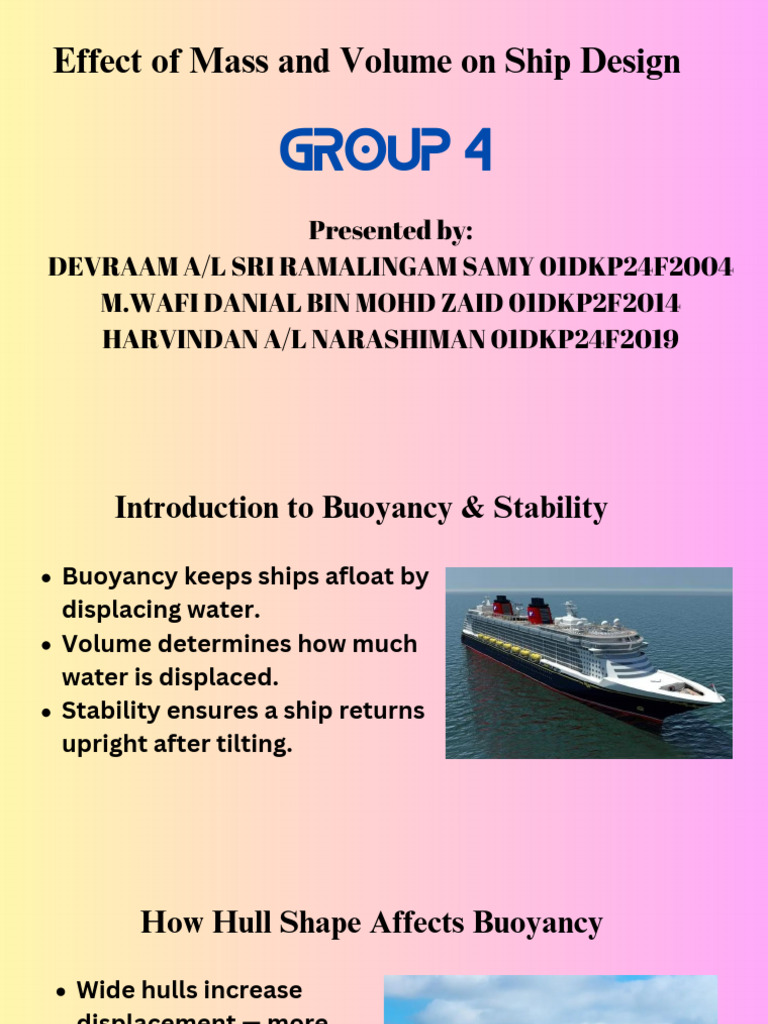 Effect of Mass and Volume On Ship Design PDF | PDF