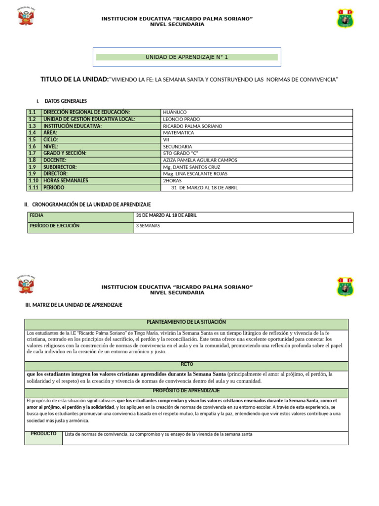 Unidad de Aprendizaje 1 Quinto 20025 | PDF | Ensayos | Moralidad