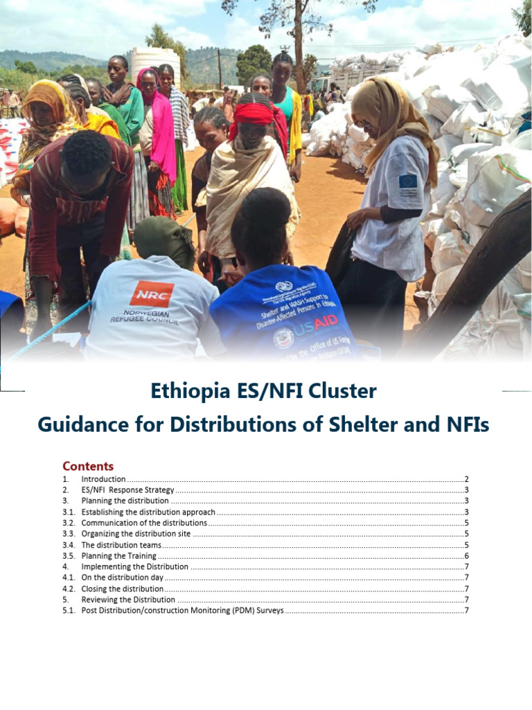 Ethiopia Shelter and NFI Distribution Guide | PDF | Statistics | Survey ...