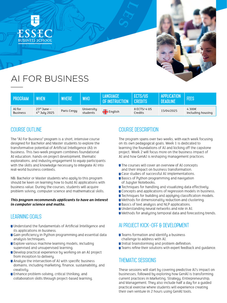 AI for Business Course Overview | PDF | Artificial Intelligence ...