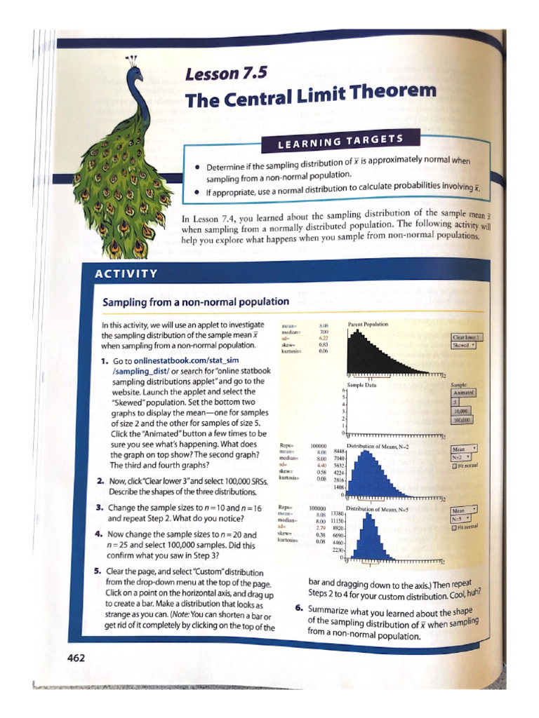 Lesson+7 5+-+The+Central+Limit+Theorem | PDF