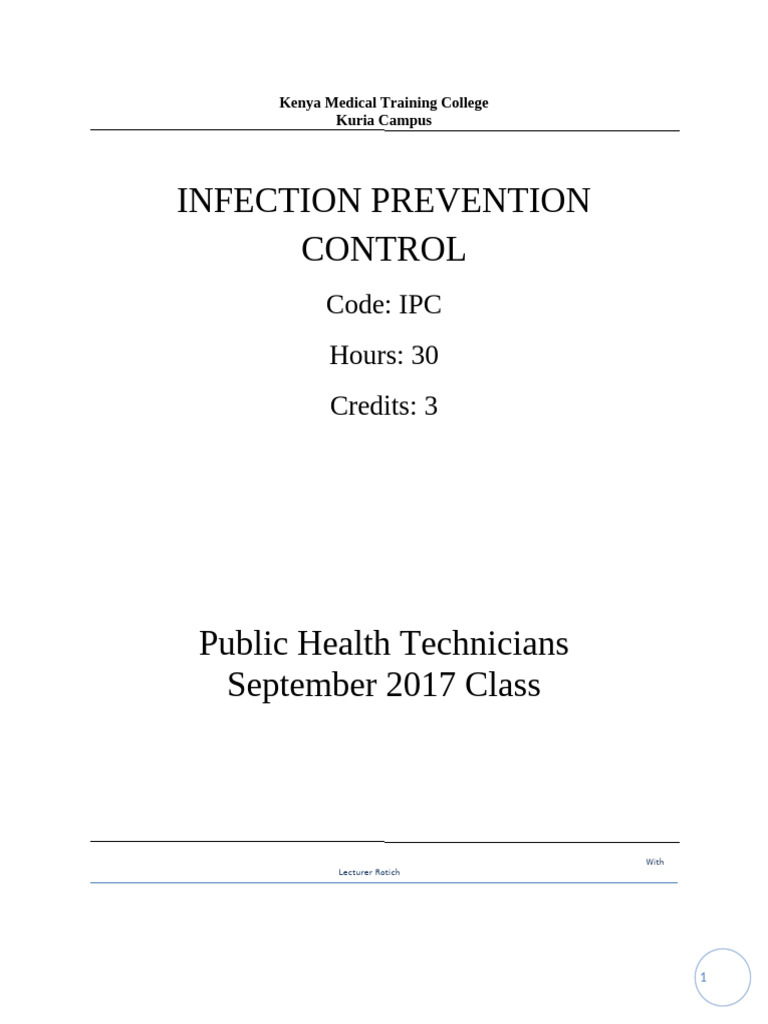 Infection Prevention Control Training Guide | PDF | Sterilization ...