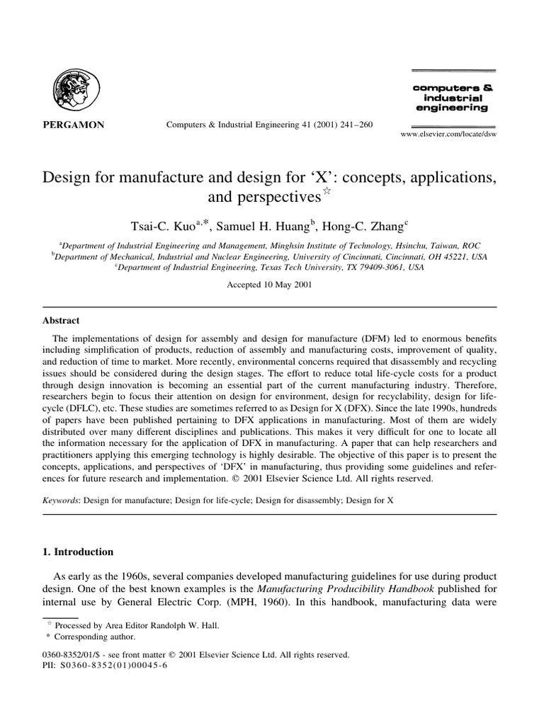 Design for X in Project Management | PDF | Life Cycle Assessment ...