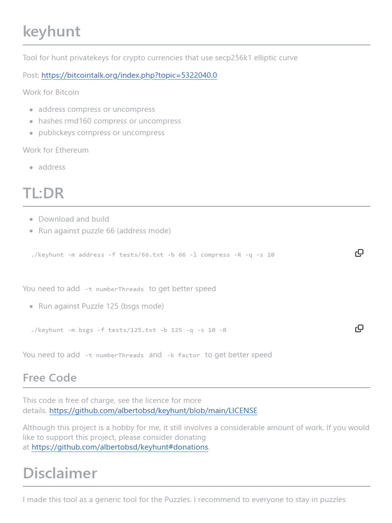 Albertobsd - Keyhunt - Privkey Hunt For Crypto Currencies That Use  Secp256k1 Elliptic Curve | PDF | Computer Architecture | Computer Data