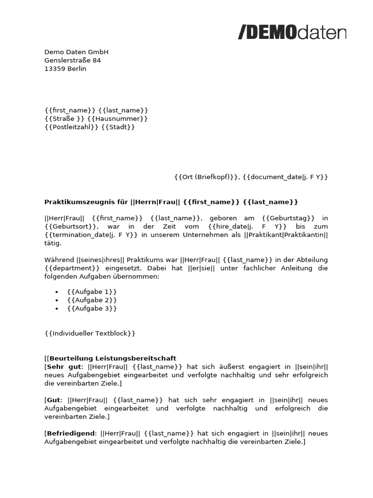 praktikumszeugnis befriedigend Praktikumszeugnis: Formulierungen, Inhalt, Muster main image 0