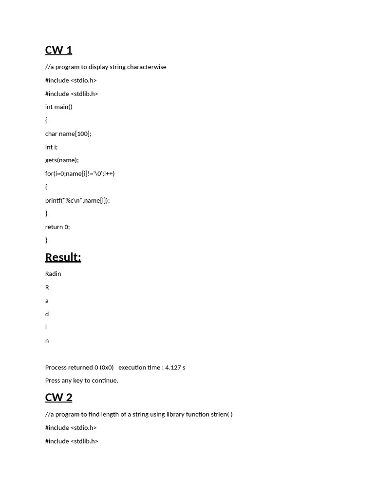 C Programs for String Manipulations | PDF | Computer Engineering ...