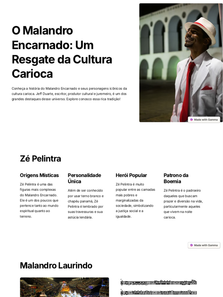 O Malandro Encarnado Um Resgate Da Cultura Carioca | PDF