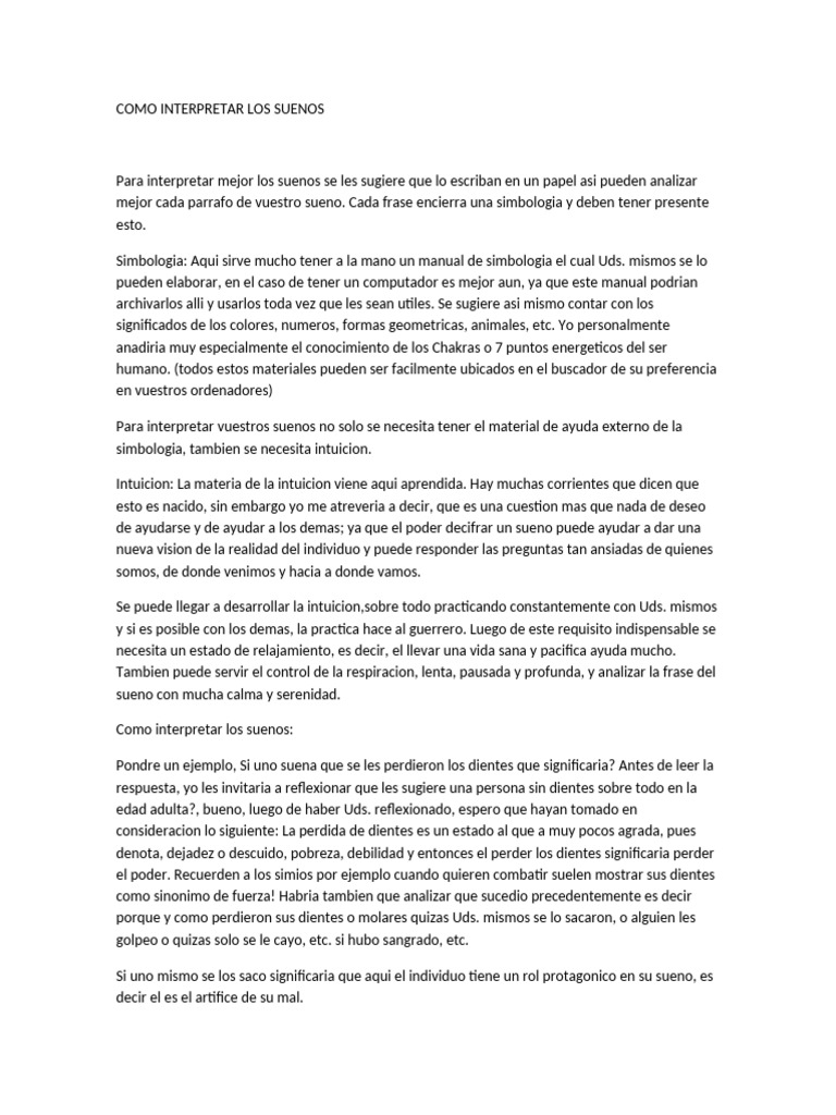 Guía para Interpretar Sueños Efectivamente | PDF