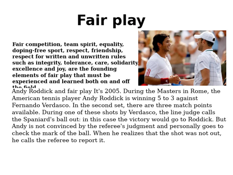 Andy Roddick's Fair Play Moment | PDF