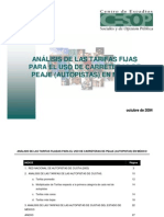 Analisis de Las Tarifas Fijadas Para El Uso de Carreteras