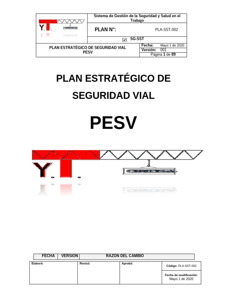 PLA-SST-002 Plan Estrategico de Seguridad Vial PESV.docx | PDF ...