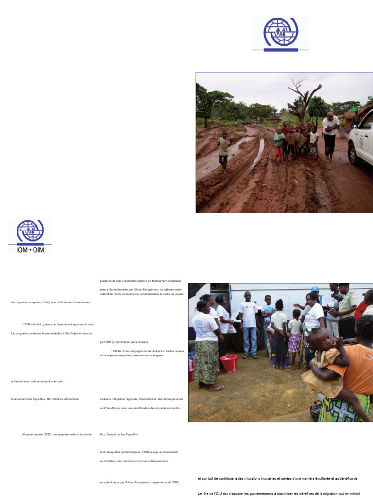 Stratégie de l'OIM en RDC 2012-2013 | PDF | Migration humaine ...