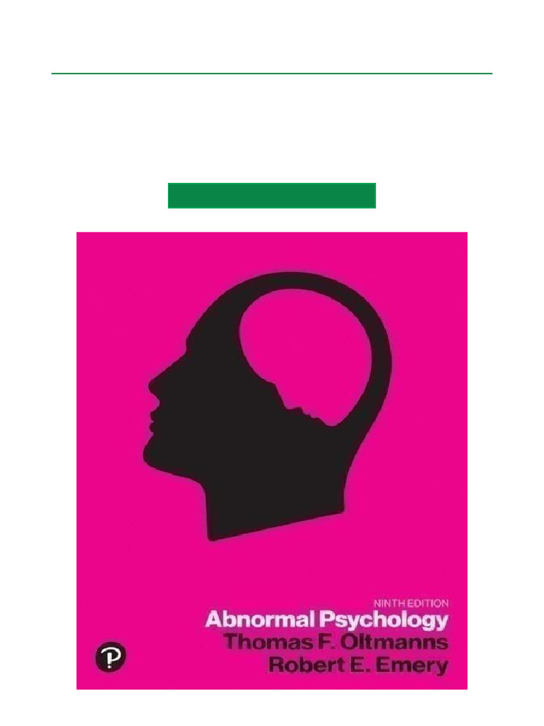 Abnormal Psychology 9th Edition Overview PDF Mental Disorder