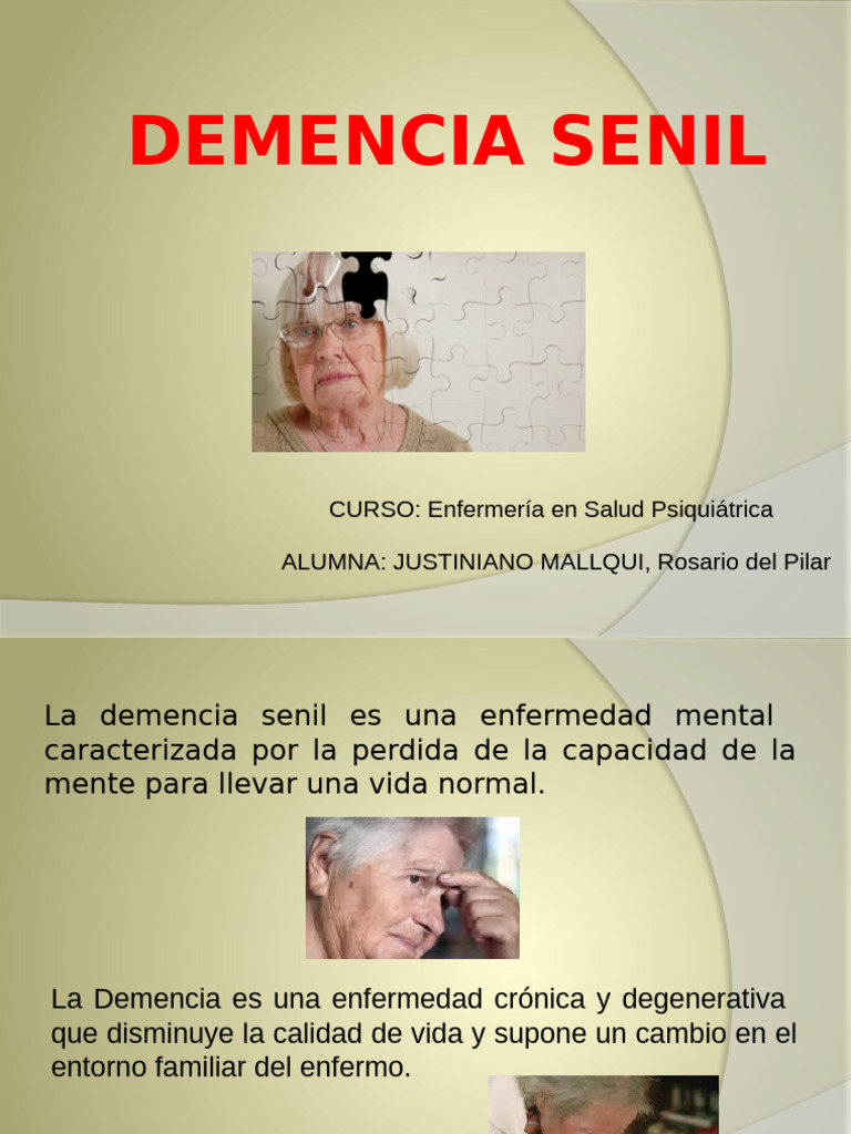 Demencia Senil: Síntomas y Tratamiento | PDF | Demencia | Trastorno mental