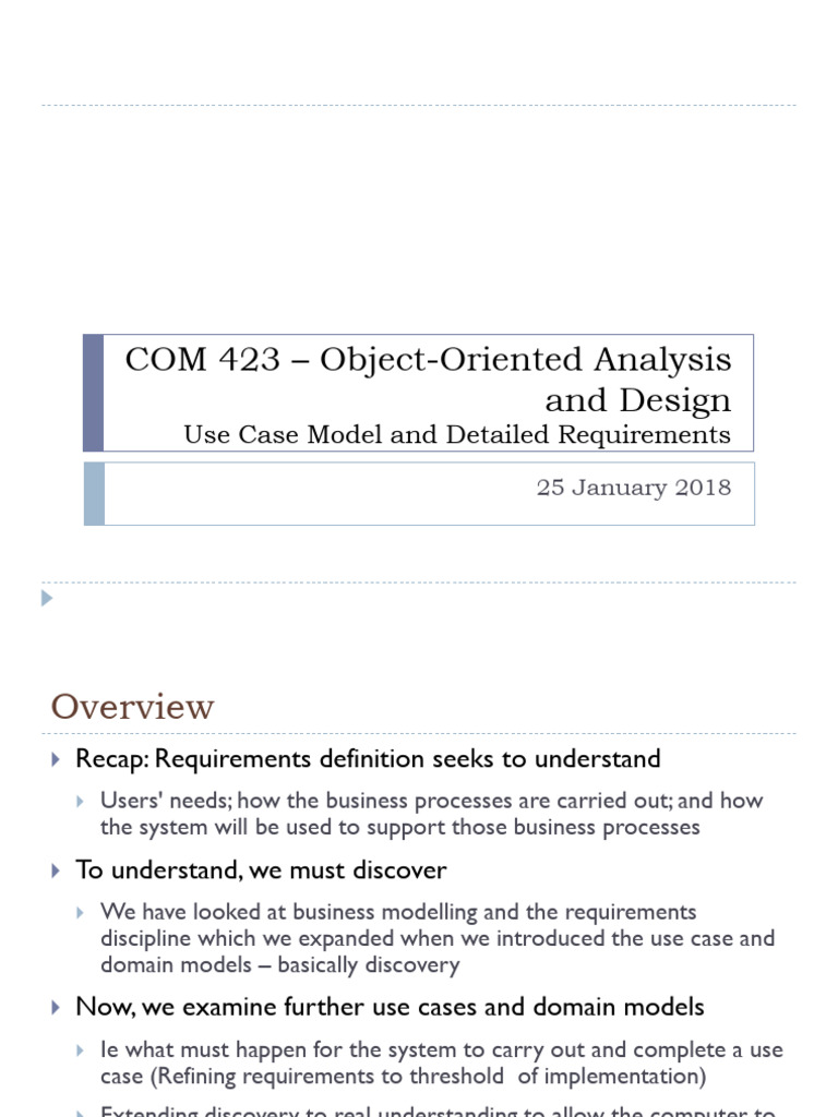 COM423 7-Use Case Model | PDF | Use Case | System