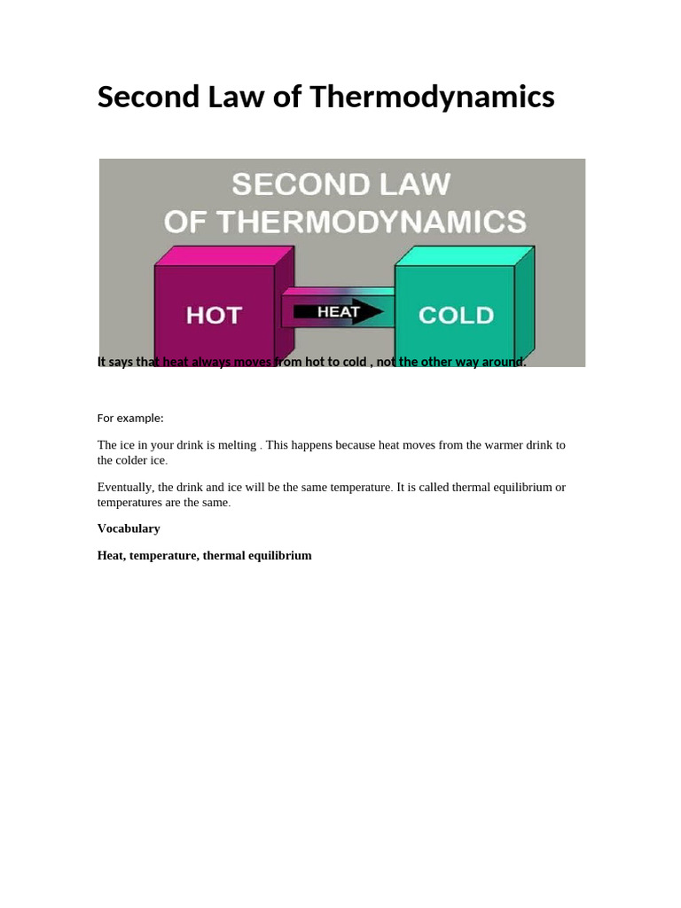 Second Law of Thermodynamics | PDF
