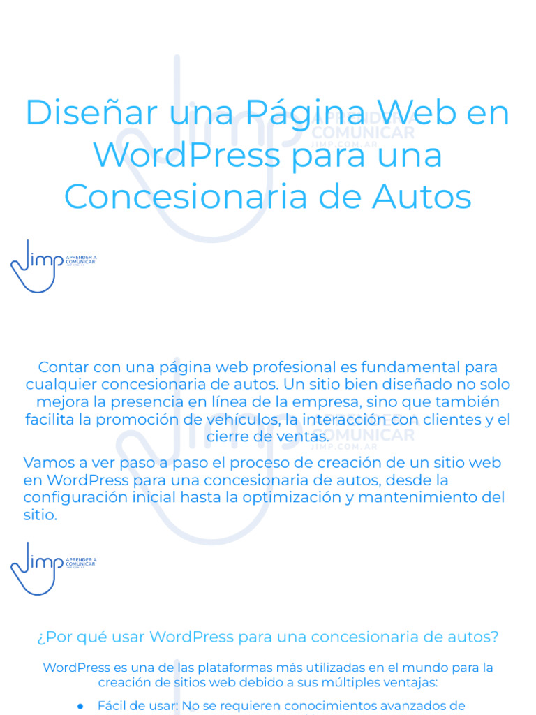 Crear Web para Concesionaria en WordPress | PDF | Word Press ...