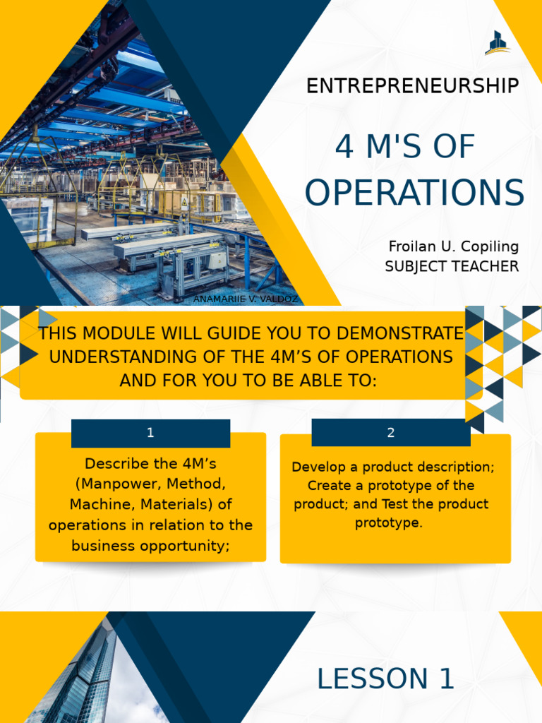 Understanding the 4M's of Operations | PDF | Human Resources | Supply Chain