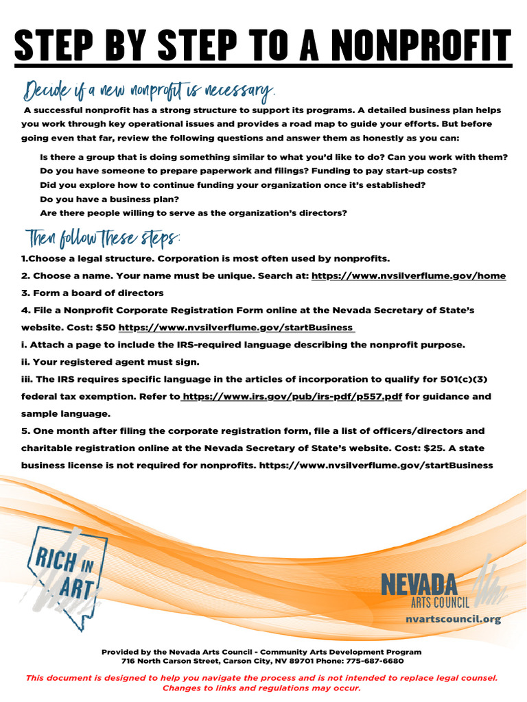 Step by Step To A Nonprofit Updated 22 | PDF | Nonprofit Organization ...