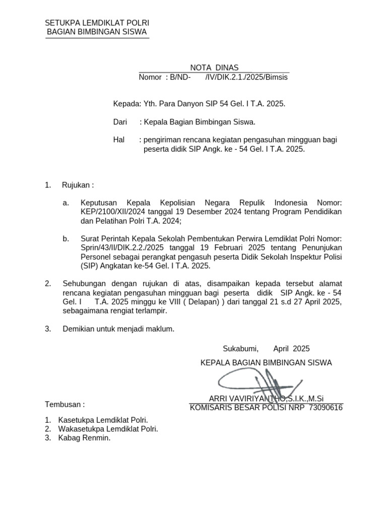 ND Mingguan Rengiat Sip 54 1 Ta. 2025 | PDF
