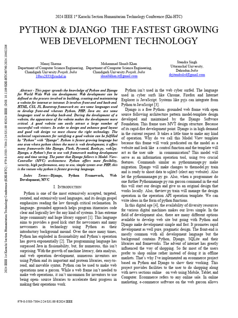 Python and Django The Fastest Growing Web Development Technology | PDF ...
