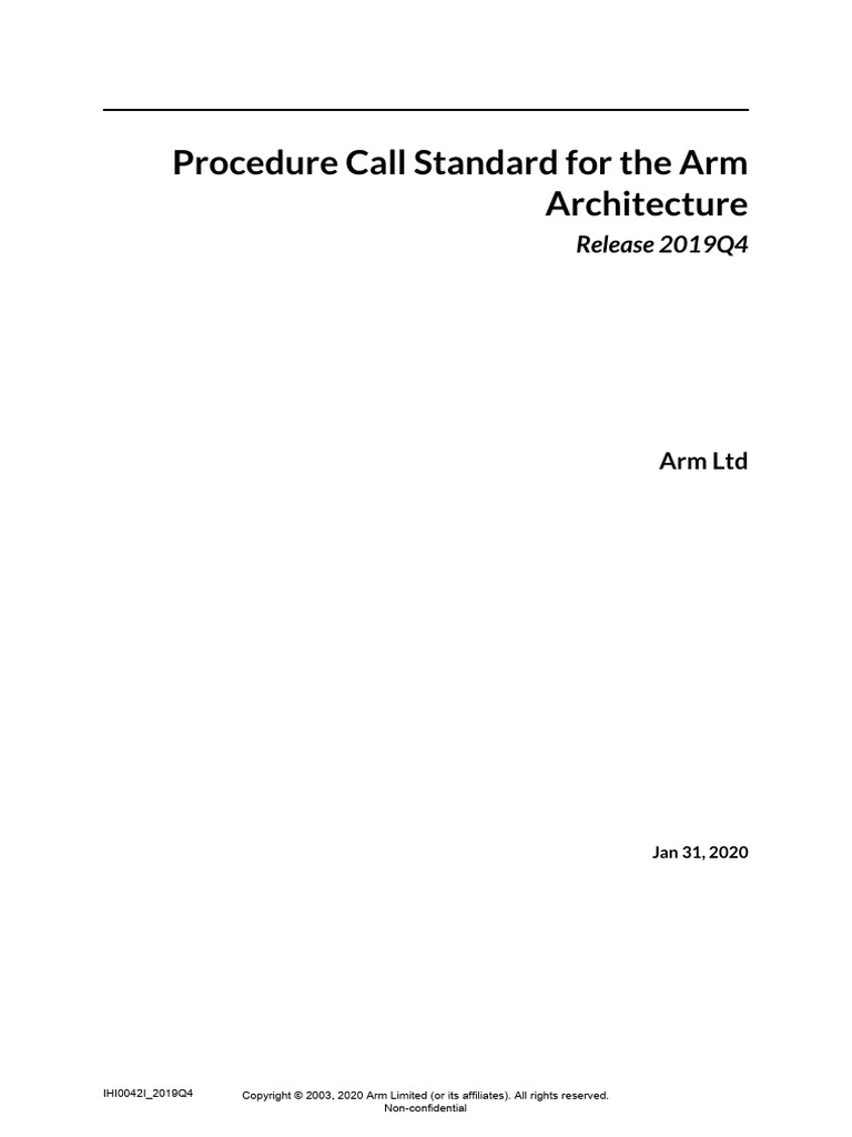 AAPCS64 Procedure Call Standard | PDF | Parameter (Computer Programming ...