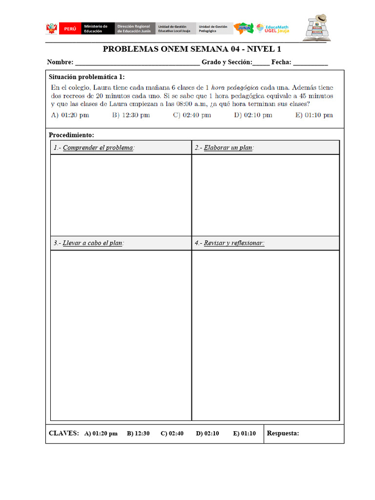Problemas ONEM Semana 04 Nivel 1 | PDF