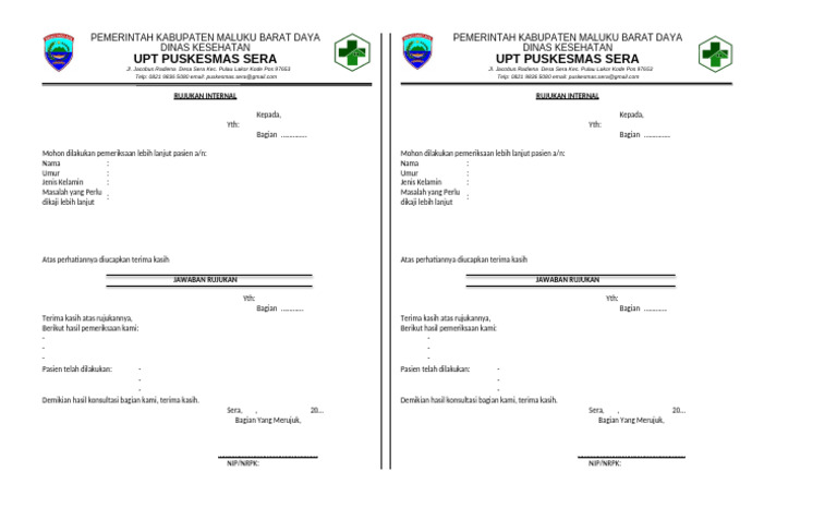 Rujukan Medis Puskesmas Sera Maluku | PDF
