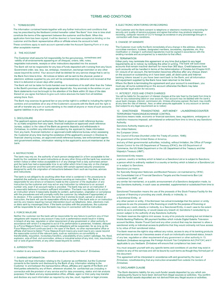 Terms and Conditions | PDF