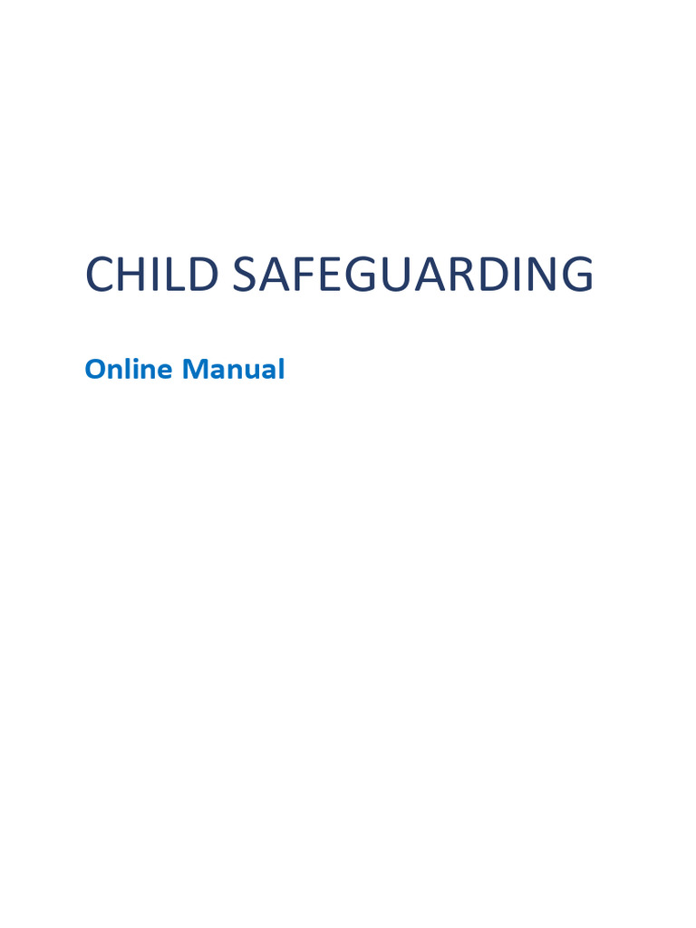 Child Safeguarding Manual Overview | PDF | Child Abuse | Psychological ...