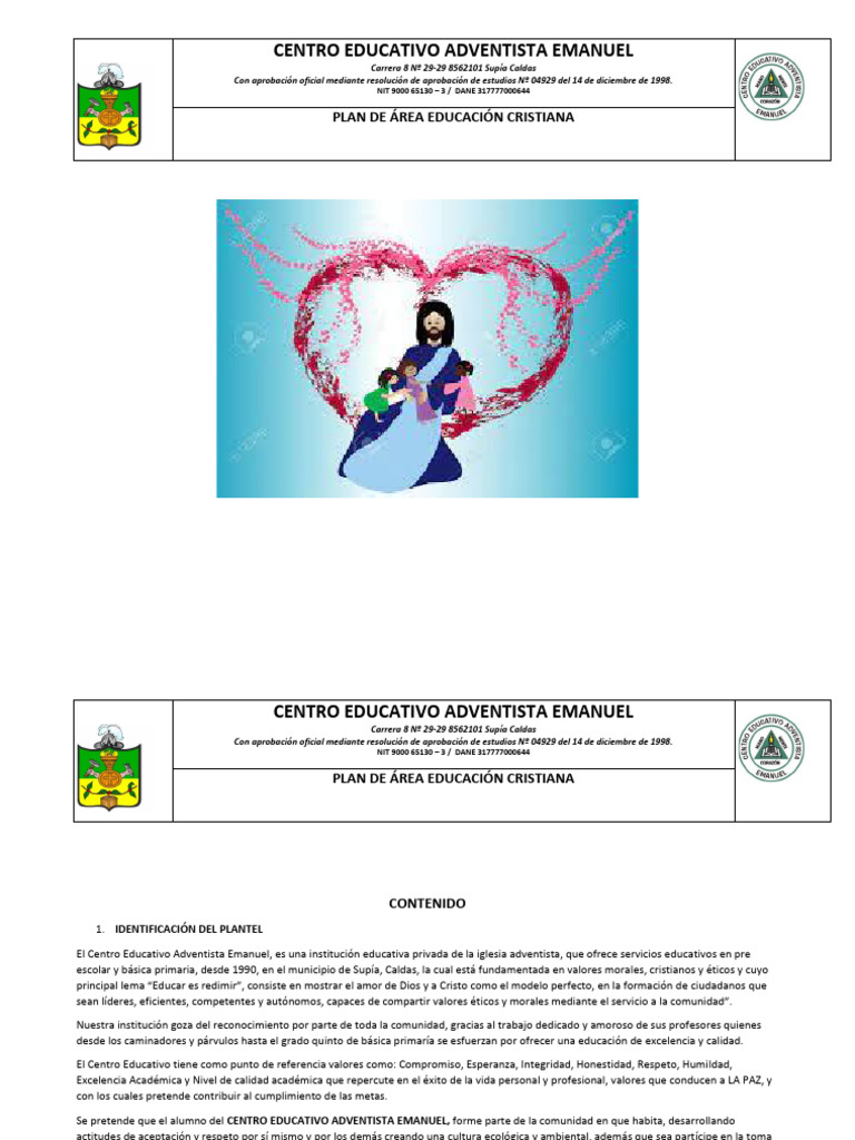 Plan de Educación Cristiana CEA Emanuel | PDF | Plan de estudios ...
