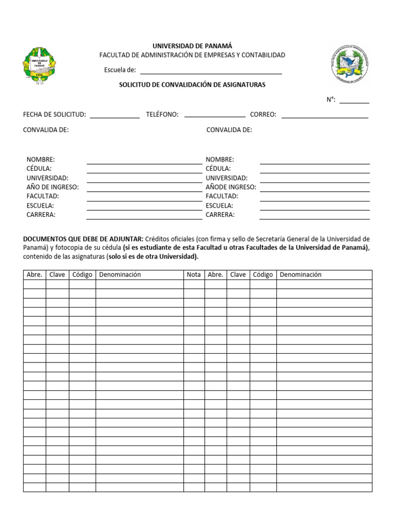 Solicitud de Convalidación Universitaria | PDF