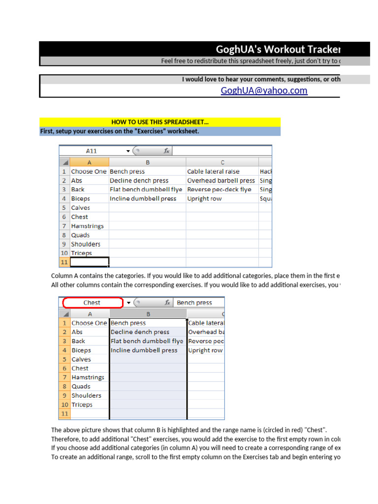 Patrick's Workout Tracker (Version 2) | PDF | Weight Training | Limbs ...