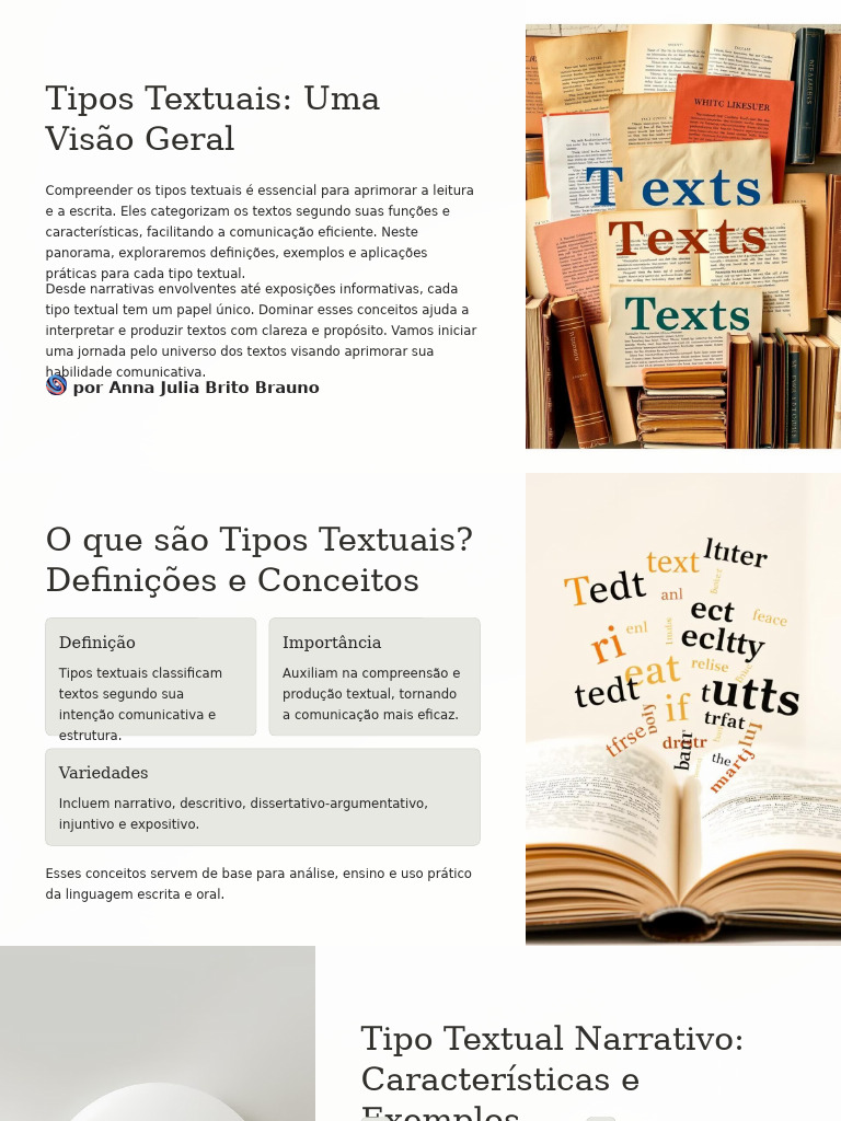 Tipos Textuais: Definições e Exemplos | PDF