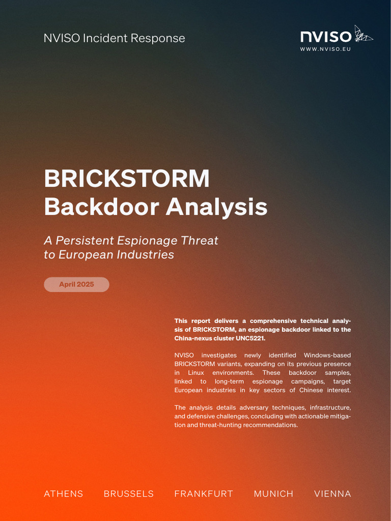BRICKSTORM Backdoor Analysis Report | PDF | Transport Layer Security ...