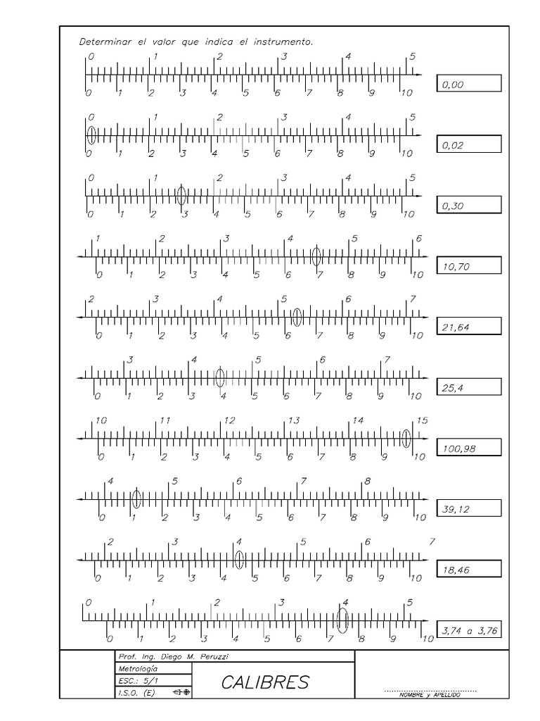 Calibre Quincuagesimal Respuestas | PDF