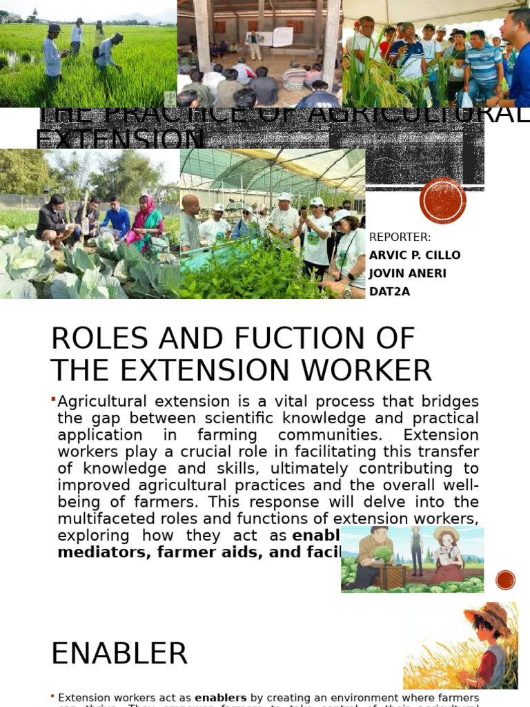 Roles of Agricultural Extension Workers | PDF | Mediation | Agriculture