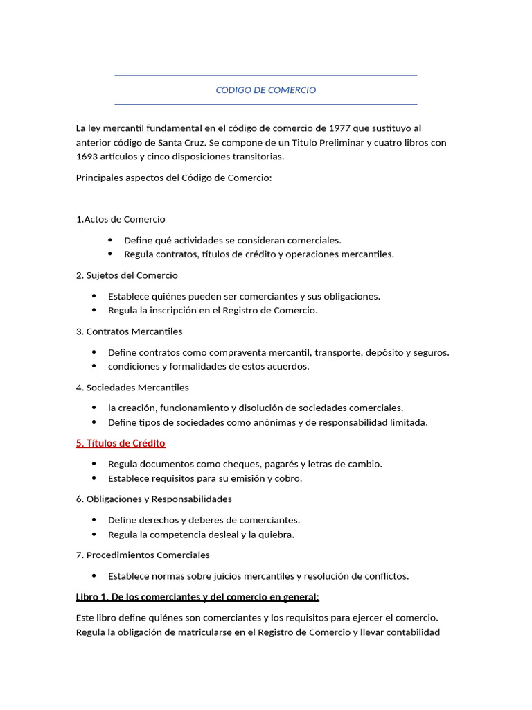Código de Comercio: Letras de Cambio en Bolivia | PDF | Pagaré | Cheque