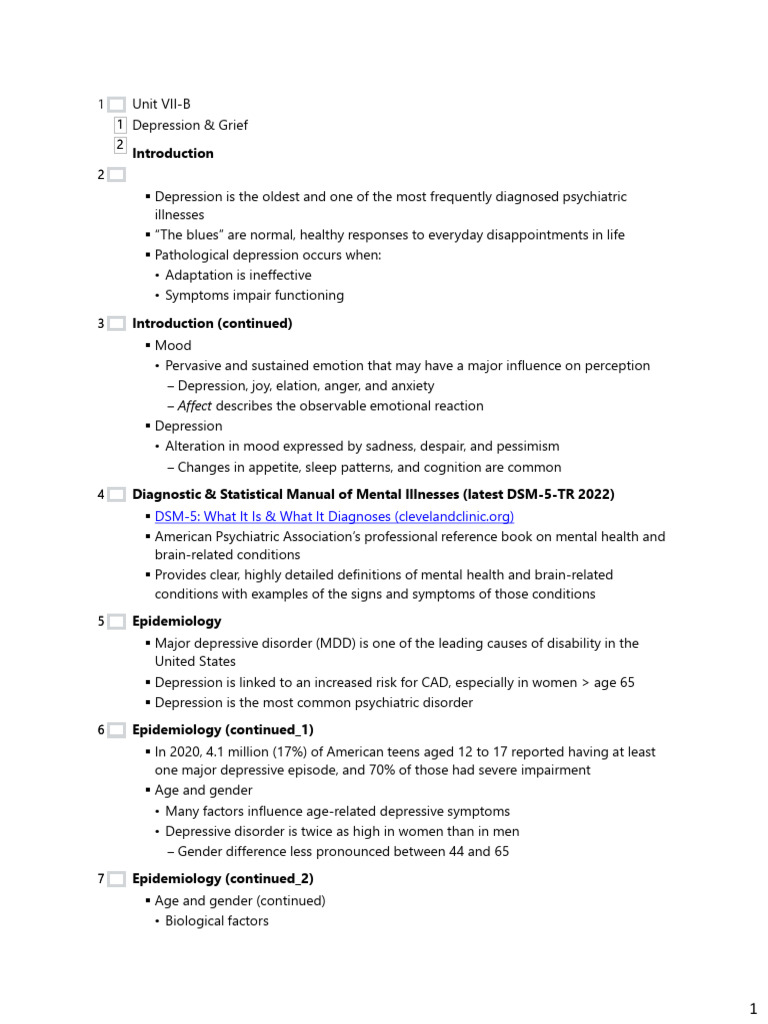 Understanding Depression and Grief | PDF | Major Depressive Disorder ...