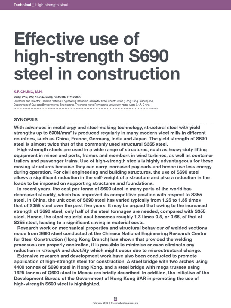 High-Strength S690 Steel in Construction | PDF | Welding | Construction