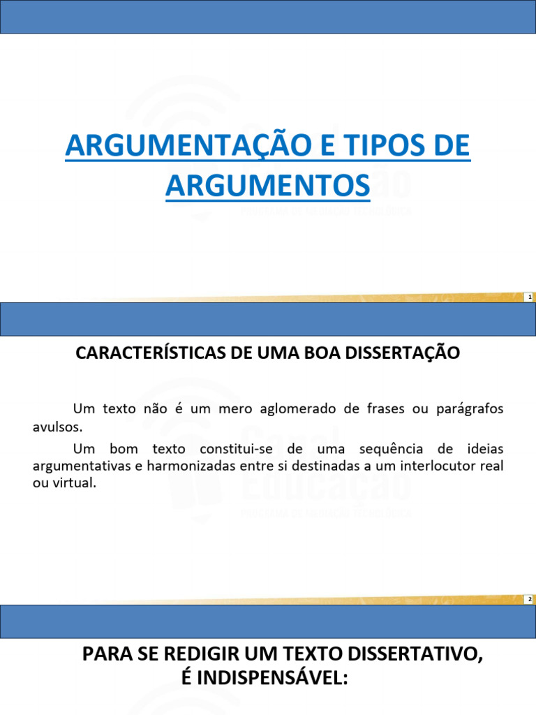 Estrutura e Tipos de Argumentos Dissertativos | PDF | Argumento | São Paulo