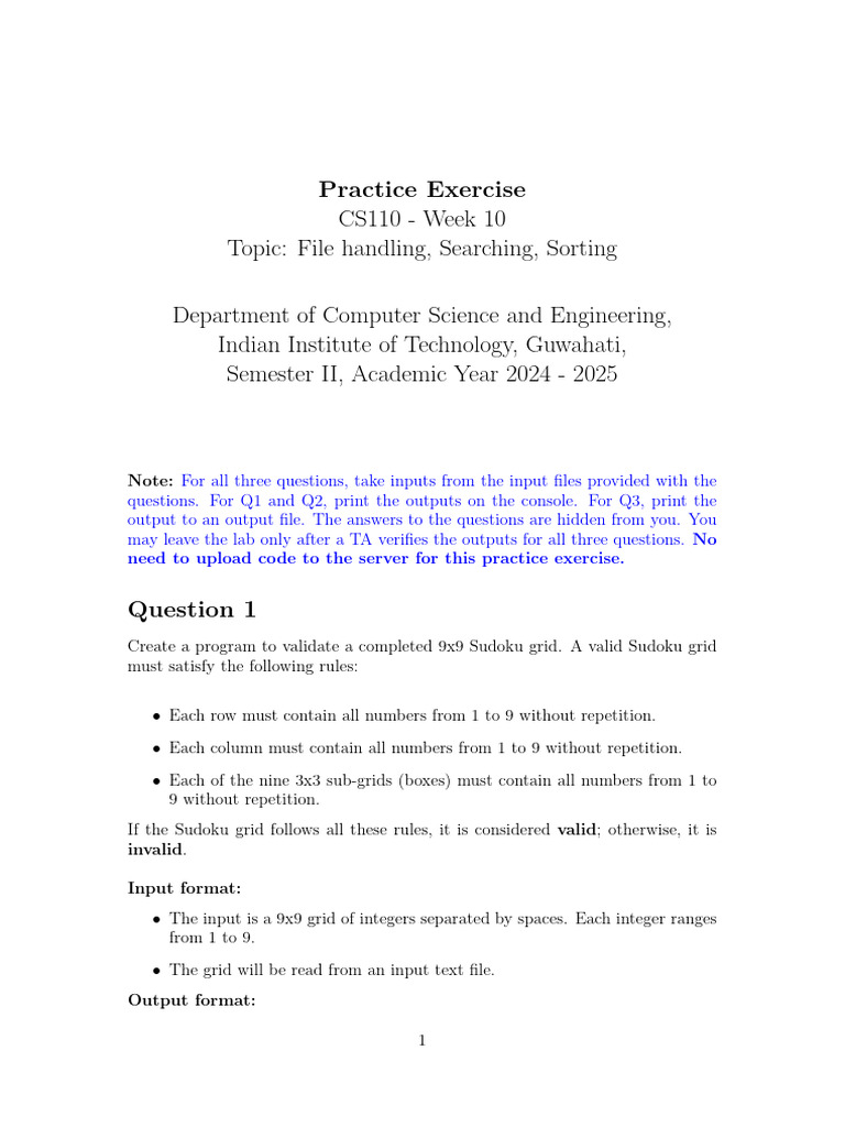 CS110 Week 10: File Handling Exercises | PDF | Computer Science | Computing