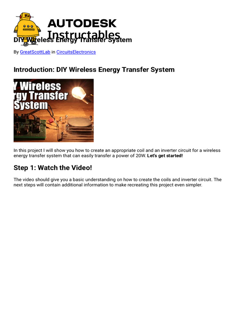 DIY Wireless Power Transfer Guide | PDF | Capacitor | Electrical Network